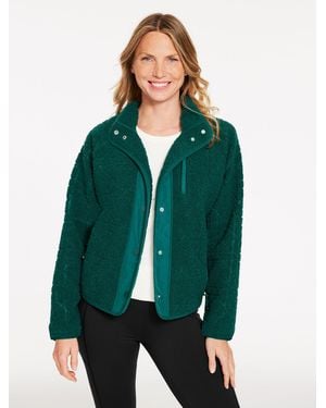 Talbots Embossed Sherpa Jacket - Green