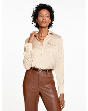 Talbots Soft Satin Charmeuse Shirt - Natural
