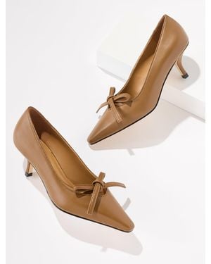 Talbots Maren Nappa Kitten Heel Court Shoes - Natural