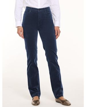 Talbots Stretch Corduroy Straight Leg Trousers - Blue
