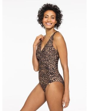 Aqua Club Faux Wrap One-piece Swimsuit - White