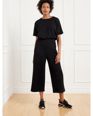 Talbots Airknit Stretch Crewneck Jumpsuit Dress - Black
