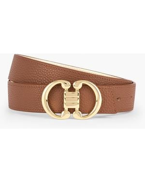 Talbots Reversible Metallic Belt - White