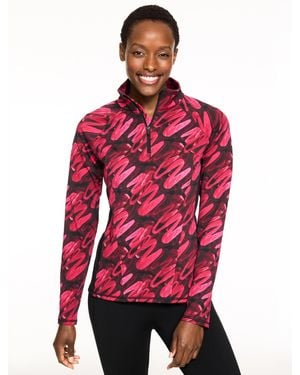 Talbots Performance Compression Half Zip Pullover Sweater - Red