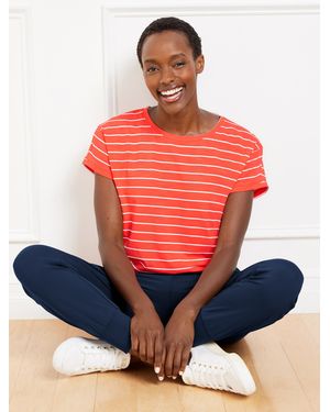 Talbots Supersoft Slub Crewneck T-shirt - Red