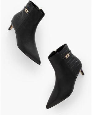 Talbots Kait Nappa Curved Heel Ankle Boots - Black