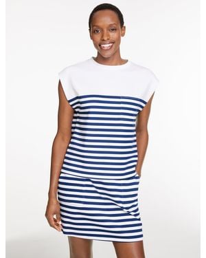 Talbots Airknit Stretch Crewneck Pocket T-shirt - Blue