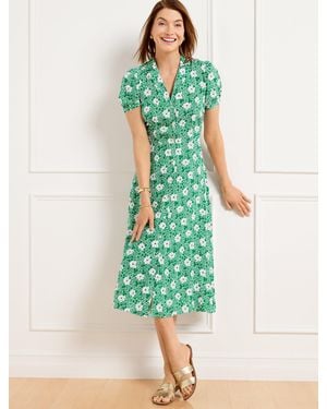 Talbots Puff Sleeve Shirtdress - Green