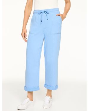 Talbots Cozy French Terry Wide Crop Pants - Blue