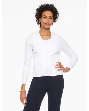 Talbots Ribbed Cardigan Jumper - White