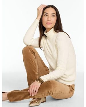 Talbots Ribbed Turtleneck Pullover Sweater - Natural