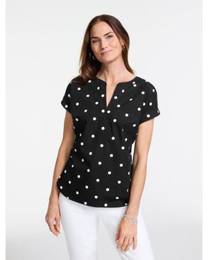 Talbots Poplin Popover Shirt - Black