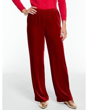 Talbots Velvet Wide Leg Pull-on Trousers - Red
