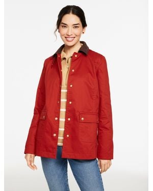 Talbots Coated Cotton Barn Jacket - Red