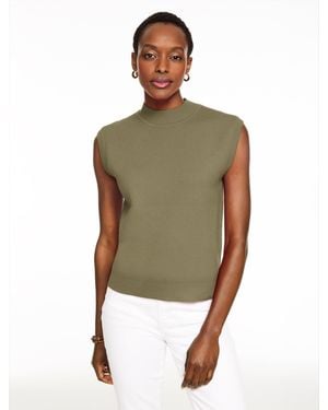 Talbots Mockneck Sweater Vest - Green