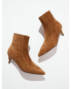 Talbots Kait Suede Flare Ankle Boots - Brown