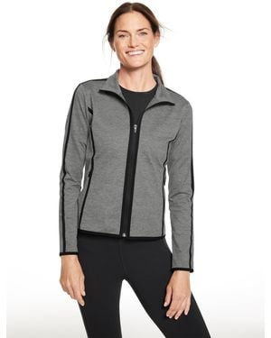 Talbots Studio Stretch Full-zip Jacket - Gray