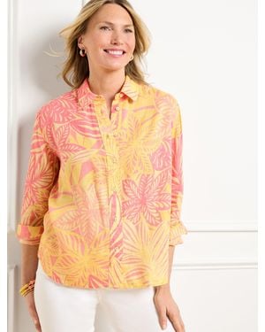 Talbots Linen Short Shirt - Orange