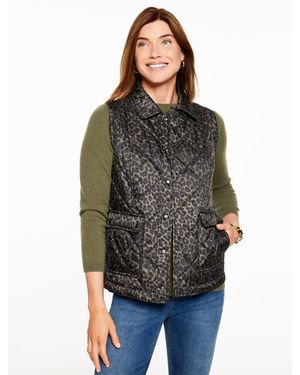 Talbots Quilted Barn Vest - Gray