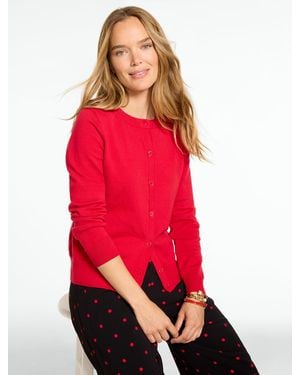 Talbots Occasion Crewneck Cardigan Jumper - Red