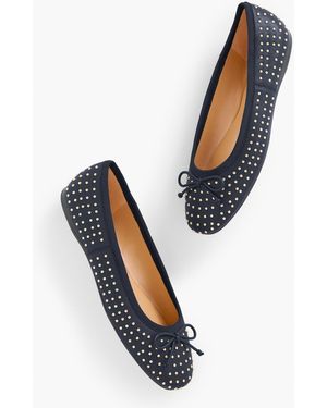 Talbots Blaine Soft Sole Studded Nappa Ballet Flats - Blue
