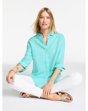 Talbots Linen Everyday Relaxed Shirt - Blue