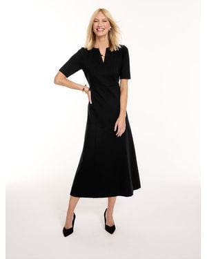 Talbots Polished Ponte Fit & Flare Dress - Black