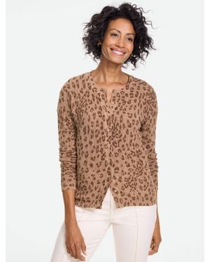 Talbots Pointelle Charming Cardigan Sweater - Brown
