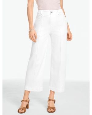 Talbots Wide Crop High Waist Lightweight Jeans - White