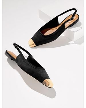 Talbots Whitley Suede Slingback Flats - Black
