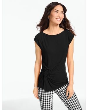 Talbots Side Twist Sleeveless Shell Top - Black