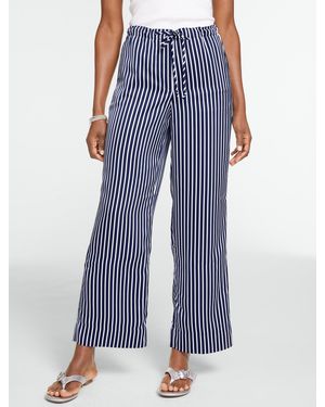 Talbots Satin Wide Ankle Trousers - Blue