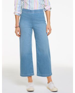 Talbots Wide Crop Pull-on Travel Jeans - Blue
