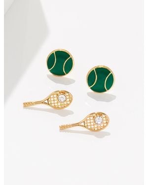Talbots Tennis Match Stud Earring Set - Green