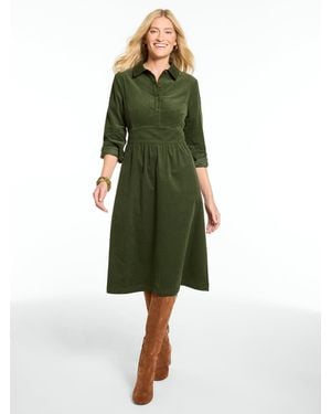 Talbots Corduroy Midi Shirtdress - Green