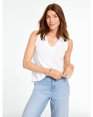 Talbots V-neck Sleeveless Tank Top - White