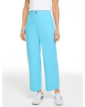 Talbots Wide Ankle Heritage Twill Trousers - Blue