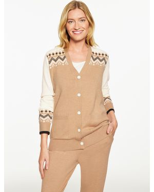 Talbots V-neck Cardigan Sweater - Natural