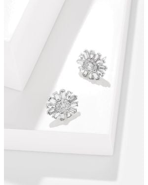 Talbots Snow Burst Stud Earrings - White