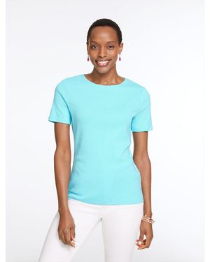 Talbots Pima Cotton Crewneck T-shirt - Green