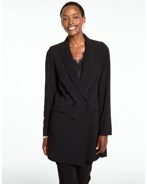 Talbots Lightweight Double Cloth Long Blazer - Black