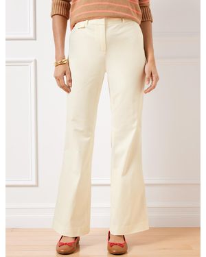 Talbots Flare Leg Twill Trousers - Natural