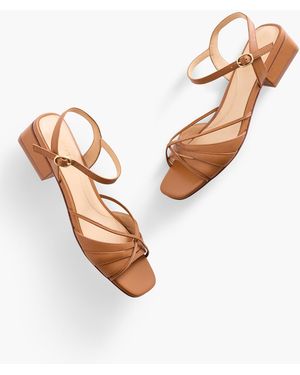 Talbots Viv Strappy Nappa Block Heel Sandals - White