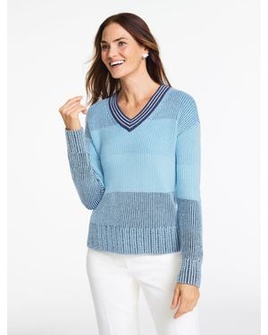 Talbots V-neck Jumper - Blue