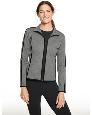 Talbots Studio Stretch Full-zip Jacket - Gray