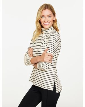 Talbots Supersoft Jersey Turtleneck T-shirt - White