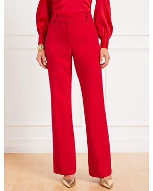 Talbots Flare Leg Luxe Double Cloth Trousers - Red