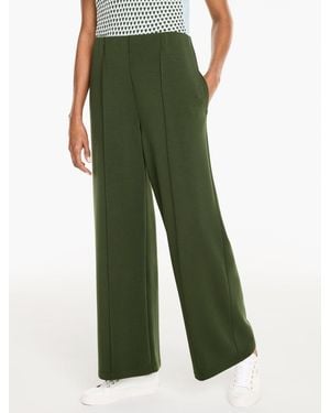 Talbots Airknit Stretch Hollywood Waist Wide Leg Trousers - Green