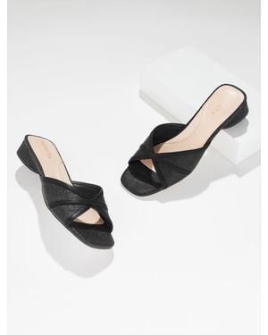 Talbots Val Block Heel Slides - Black