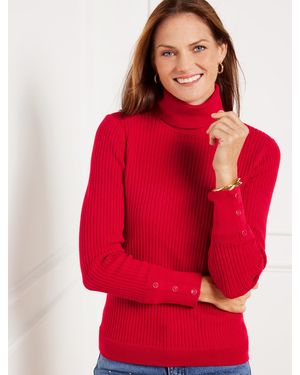 Talbots Ribbed Turtleneck Jumper - Red